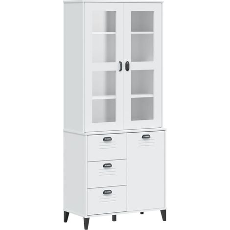 Maison Exclusive - Credenza VIKEN Bianca 80x40x190 cm in Legno Massello di Pino (1/5)
