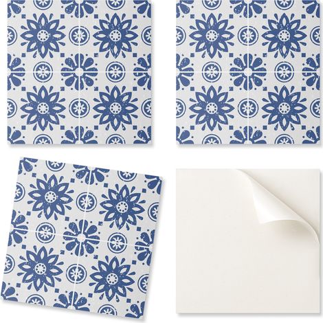 Juego de baldosas de vinilo con estampado floral para el dormitorio, 20x20x20 cm