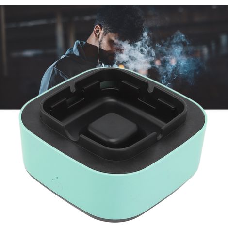 Cendrier Purificateur Antivolatile 2-en-1 avec Ionisation Multifonctionnel pour Maison Vert ABS [13cm x AA Batterie] (1/5)