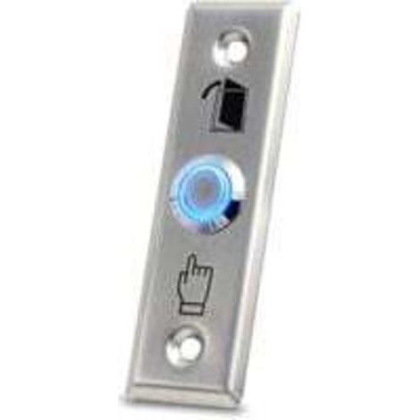 Bouton de sortie de porte en acier inoxydable avec éclairage LED pour système de verrouillage d'accès à domicile (30 x 90 mm) (1/4)