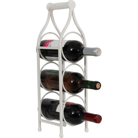 Porte-bouteille de vin en fer Porte-bouteilles de table 46x13 cm Casier à Vin de comptoir Porte-bouteilles de cuisine Cave à vin