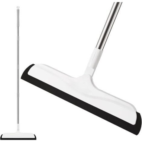 Floor Squeegee with Telescopic Handle (126 cm), Foam Broom for Water Cleaning, Shower Floor Brush, Bathroom, Kitchen, Pet Hair