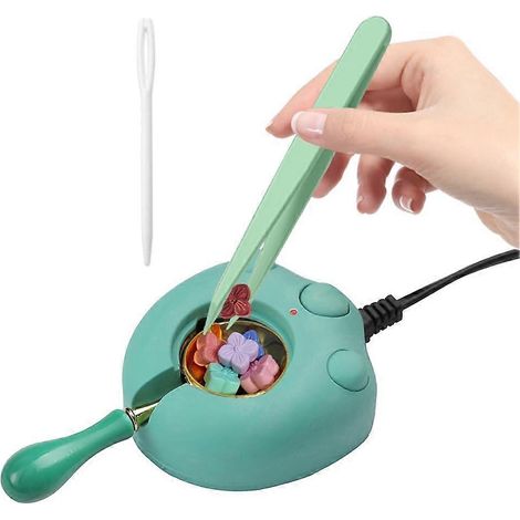Electric Wax Seal Warmer, Black Wax Seal Kit with Spoon and Tweezers Great Tool for DIY Wax Seals, US Plug (Green) (1/5)