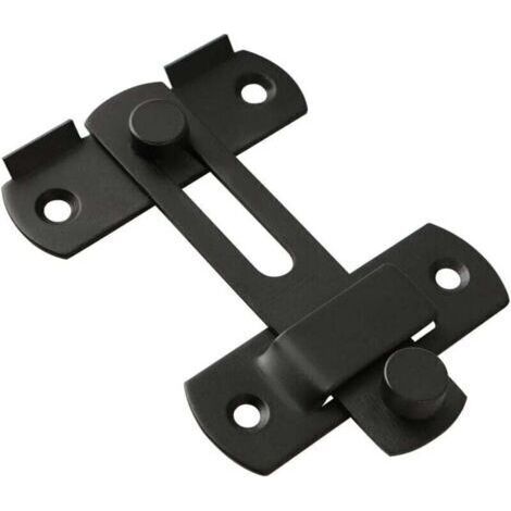 Verrou de porte coulissante avec vis, acier inoxydable noir mat, 2 pièces, EMS9001B-2P (1/4)