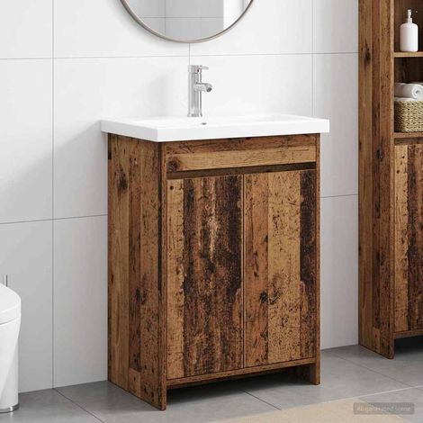 vidaXL Badezimmermöbel-Set Altholz 61 x 40 x 84,5 cm Holzwerkstoff (1/5)