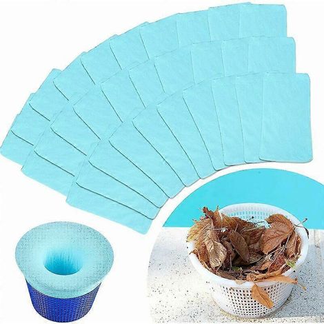 30 sacs filtrants pour skimmer de piscine, SL.GT, sacs de protection pour filtres de piscine, sacs filtrants à mailles fines (1/5)