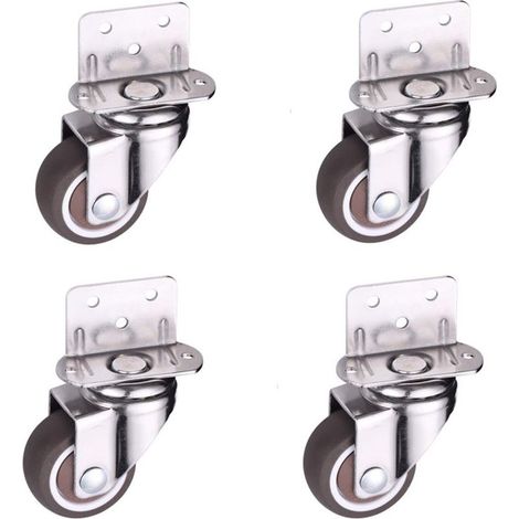Roulettes pivotantes de 25 mm, roulettes en L pour meubles, idéales pour lit bébé, armoire, meubles, table, charge maximale de 11 kg par roue - RWRoulette (1/4)