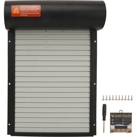 Automatic Chicken Coop Door, Chicken Accessories with LED Timer Display, Automatic Door for Farm (Black) (1/5)