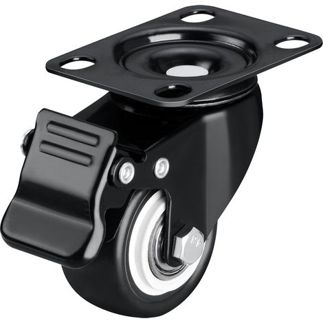 Set di 4 rotelle per mobili - 40 mm - Con freno a 360° - Per mobili - Carico massimo: 200 kg (1/4)