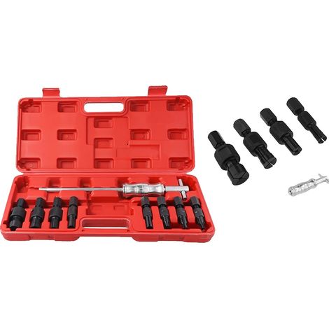 Jeu d'extracteurs à roulement intérieur, kit de 9 pièces, compatibilité 8-32 mm, marteau à glissière inclus, acier au carbone durable, étui de rangement portable (1/5)
