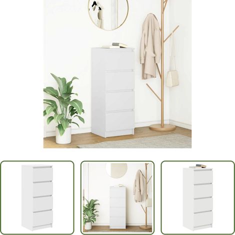 Holzwerkstoff - Sideboard Weiß 37,5x35x99 cm Holzwerkstoff (1/5)