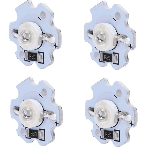 Lot de 25 puces LED 5V 200LM 1W haute puissance pour luminaires DIY, lumière UV 395-400nm (1/5)
