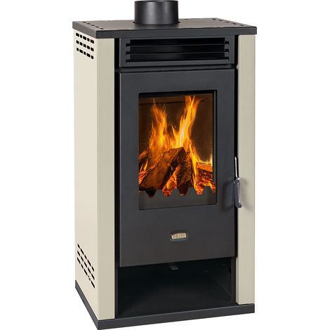 Poêle à bois avec four Prity K2 GT – 8,1 kW, Bordeaux, Classe A+, Style Élégant (1/2)