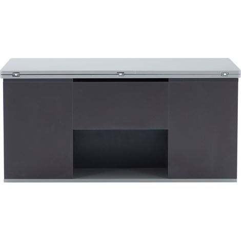 =313593594GAAH Table basse multifonction relevable - le plateau s'ouvre en 2 tables, gris foncé + gris clair, grande capacité, mobilier moderne pour salon, table à manger de bureau, table d'appoint mu (1/5)
