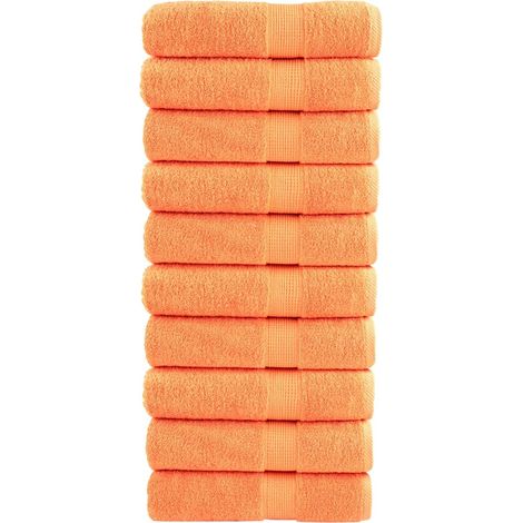 Premium-Handtücher SOLUND 10 Stk. Orange 50x100 cm 600 g/m²