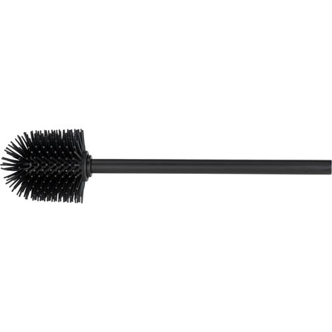 WENKO Silikon Ersatzbürste mit Stiel Schwarz Ø 8 cm, Schwarz, Polypropylen schwarz
