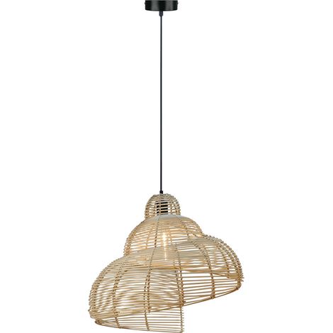 Suspension rotin scandinave Ø60 E27 15W Shella Prestige (1/5)