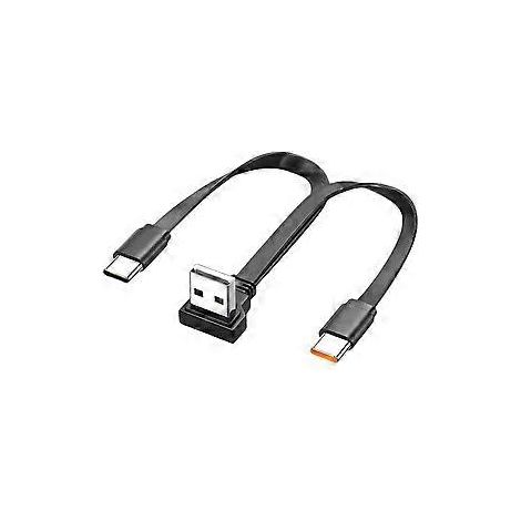 Multi-USB-C-Kabel 2 in 1 Mehrfach-Typ-C-Ladekabel 65W Doppel-Splitter USB-C Silikonkabel USB A auf zwei USB-C-Anschlüsse (20 cm nach unten)