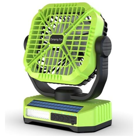 Ventilateur de tente d'extérieur, batterie au lithium ultra-longue durée, ventilateur de camping portable, charge solaire 8000 mAh (1/4)