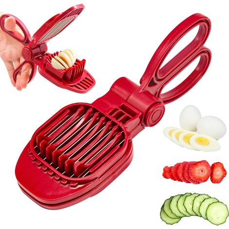 Trancheuse à fruits, fraises, bananes, kiwis, œufs, fruits et saucisses, concombres, champignons : un appareil de cuisine rapide et sûr pour couper (1/5)