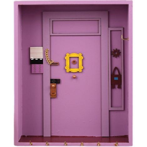 Llavero de pared con diseño de amigos, gancho para guardar llaves y correo, decoración para sala de estar u oficina, colgante morado hecho a mano. (1/5)