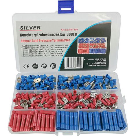CONECTORES ACOPLAMIENTOS TERMINALES AISLADOS JUEGO DE CONECTORES 300 PIEZAS + ESTUCHE