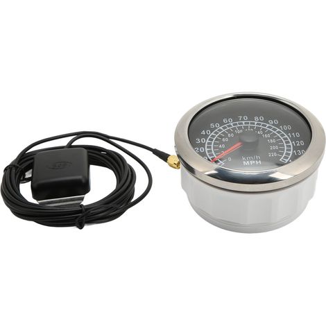 Compteur GPS Numérique 85mm 220km/h 0-140MPH IP67 Étanche Rétroéclairage Rouge 9-32V Odomètre Universel pour Voiture Bateau Camping-car Noir (1/5)