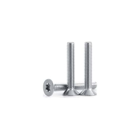 Vis à tôle M4 inox tête fraisée, lot de 50, longueur 30mm, acier inoxydable, visserie plate M4x30 (1/2)