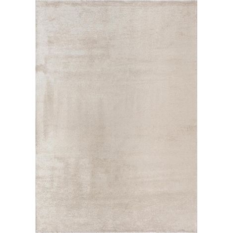 Tapis kilim tissé en coton 200x300 crème rectangle motif faux uni PEARL