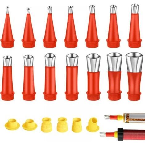 BUNTHAUS Lntyq Acier Inoxydable Calfeutrage Buse Applicateur, 20PCS d'outils de Buse en Caoutchouc Intégré Universel, Buse de Pistolet à Calfeutrer Outil de Calfeutrage pour Cuisine, Salle de Bain (1/4)