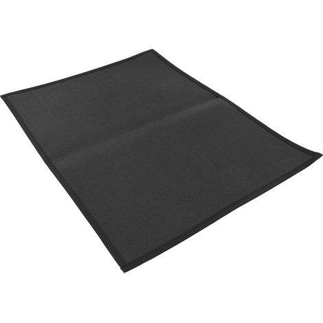 Tapis de barbecue ignifugé en fibre de verre, résistant à la chaleur, pliable et carré, pour terrasses et jardins, noir, L 105 x 60 cm / 41,34 x 3,62 pouces (1/5)