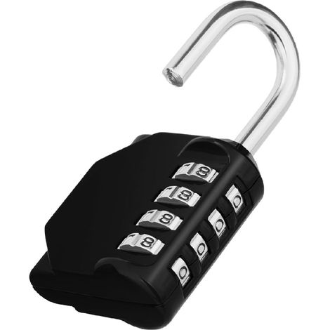 Cadenas Dussdote - Cadenas à combinaison - Antivol - Convient pour armoires, boîtes à outils, portails, garages, abris de jardin, clôtures - Noir (1/5)