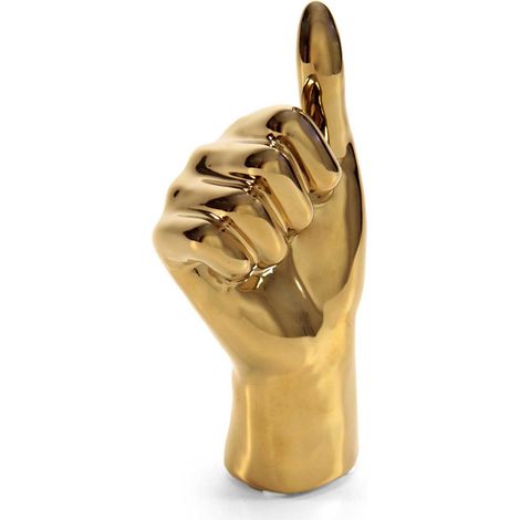 STATUA DECORATIVA MANO CON POLLICE IN SU 10X6X19 CM IN COLORE ORO (1/5)