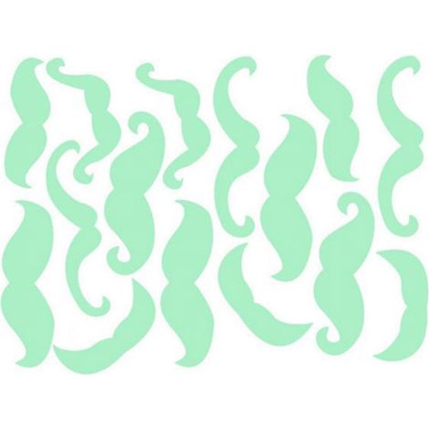 Lot de 15 autocollants barbe mignons phosphorescents en vinyle vert 7-8 x 3 cm déco murale salon chambre (1/3)