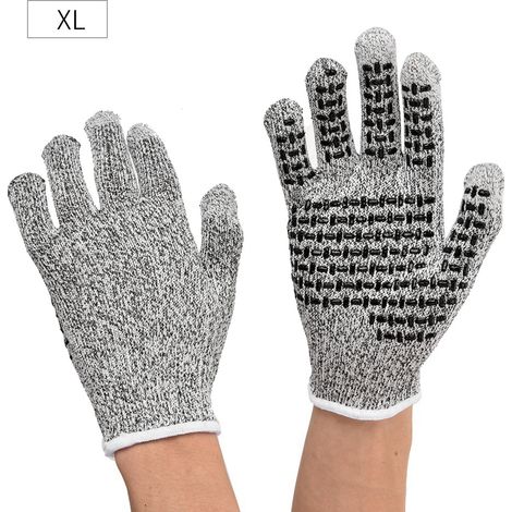 Gants de travail anti-coupure niveau 5, en nylon avec écran tactile, antidérapants, taille XL, pour protection des mains. (1/5)