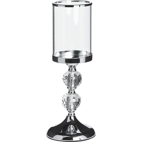 Kerzenständer COTUI Glas 36 cm Silber