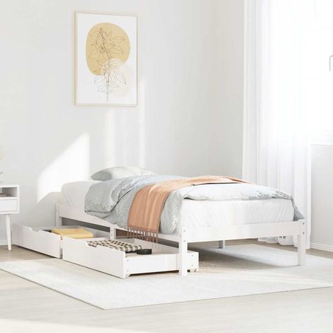 vidaXL Letto senza Materasso Bianco 90x200 cm Legno Massello di Pino (1/5)
