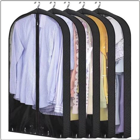 Robe à bordure noire et housse de protection lavable. Noir M (1/2)