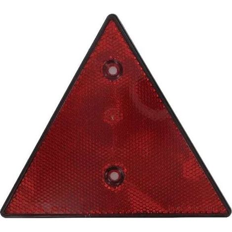 Catadioptre triangle rouge à visser 155 x 137mm réflecteur remorque tracteur voiture véhicule agricole (1/2)