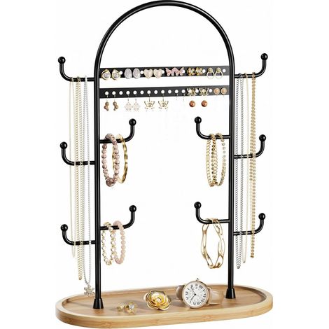 Présentoir à Bijoux Rangement Bijoux Porte Porte Boucle D'oreille Porte Bracelet Collier Arbre (1/5)