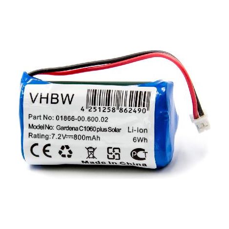 vhbw Batterie remplacement pour Gardena 01866-00.600.02 pour outil de jardinage 800mAh, 7,4V, Li-ion (1/2)