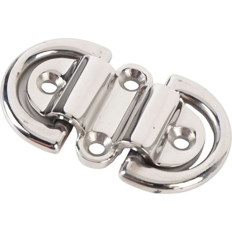 Connettore a D per imbarcazioni, realizzato in acciaio inox 316, robusto e multifunzionale, con anello di collegamento per barche, yacht o camper. (1/5)