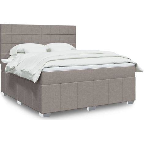 Boxspringbett mit Matratze Taupe 180x200 cm Stoff (1/5)