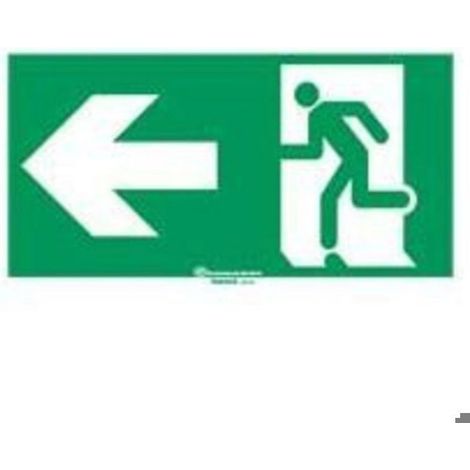 Étiquette signalisation sortie de secours gauche - Norme NF X 08 003 Transparence - Baes et ERP (1/2)
