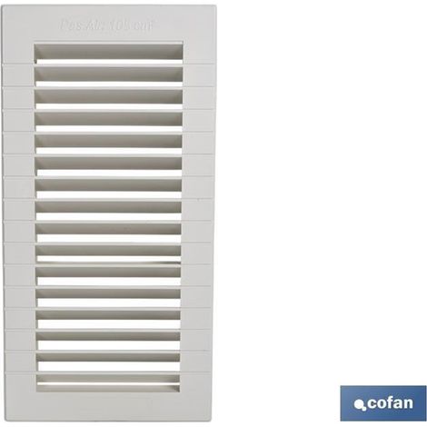 Grille de ventilation en ABS blanc 13,3 x 26 cm, passage d'air 69 cm²