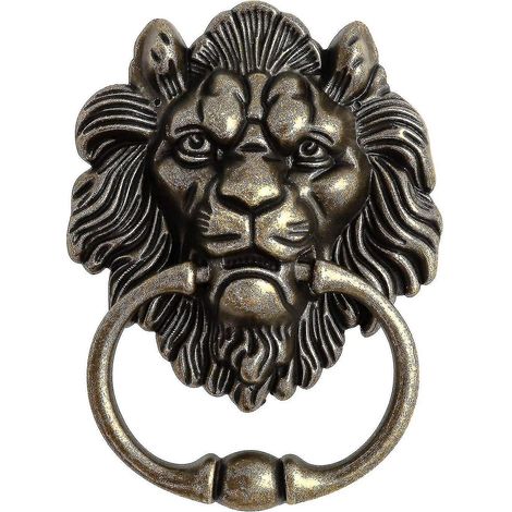 Antiker Türgriff aus Bronze mit Löwenkopf, klassischer Türklopfer (1/4)