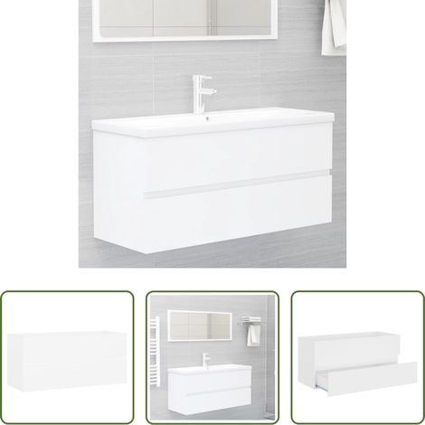Rangement salle de bain - Armoire d'évier Blanc 100x38,5x45 cm Bois d'ingénierie (1/5)