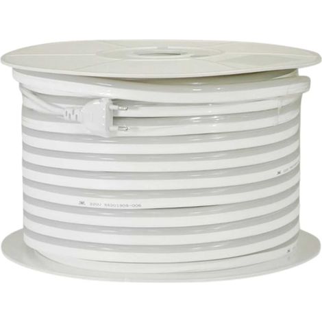 Tuyau flexible néon LED 220 V, 10 m, lumière blanche froide 6000 K, câble d'alimentation inclus (1/5)