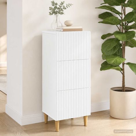 vidaXL Mobile con Cassetti Bianco 33 x 34,5 x 90 cm (1/5)