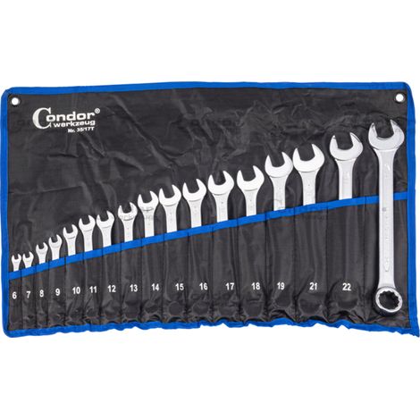 SERIE KIT SET CHIAVI COMBINATE STELLA E FISSA INGLESI 17pz 6-24mm CONDOR